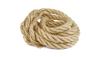 Coiled coarse rope