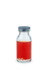 Glass bottle with antibiotic