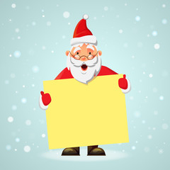 Santa Claus holding poster