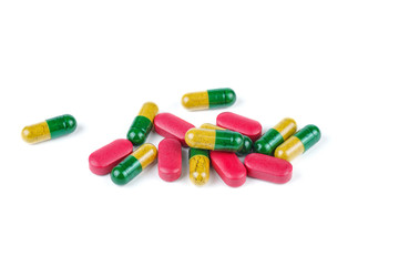 Red and yellow-green pills