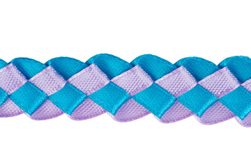 Braid ribbons on a white background