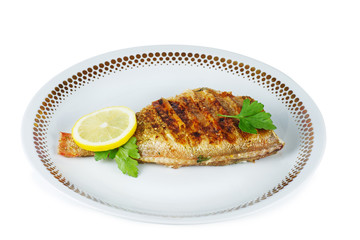 Grilled red perch fish