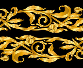 vintage baroque frame scroll seamless pattern