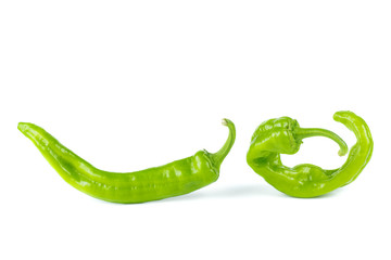 Green peppers isolated on white