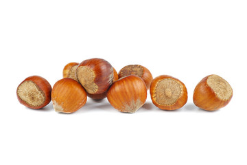 Pile of hazelnuts