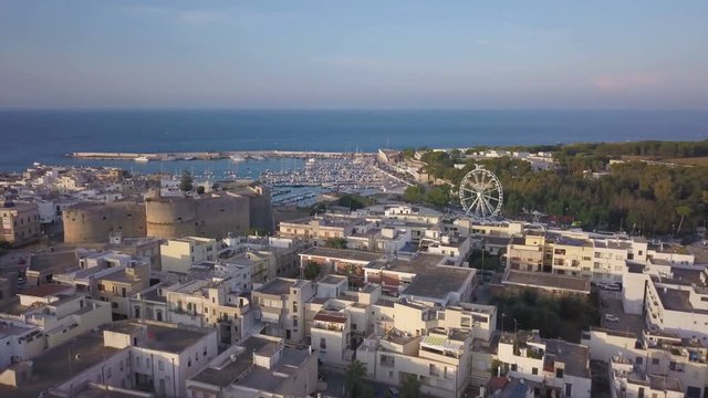 Otranto (Italy - Puglia) aerial view at sunset