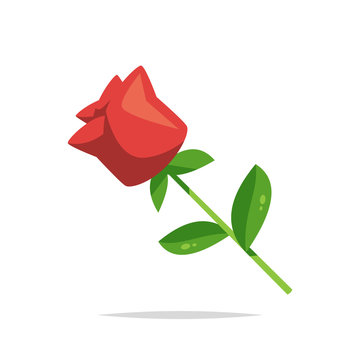 Red rose vector isolated illustration