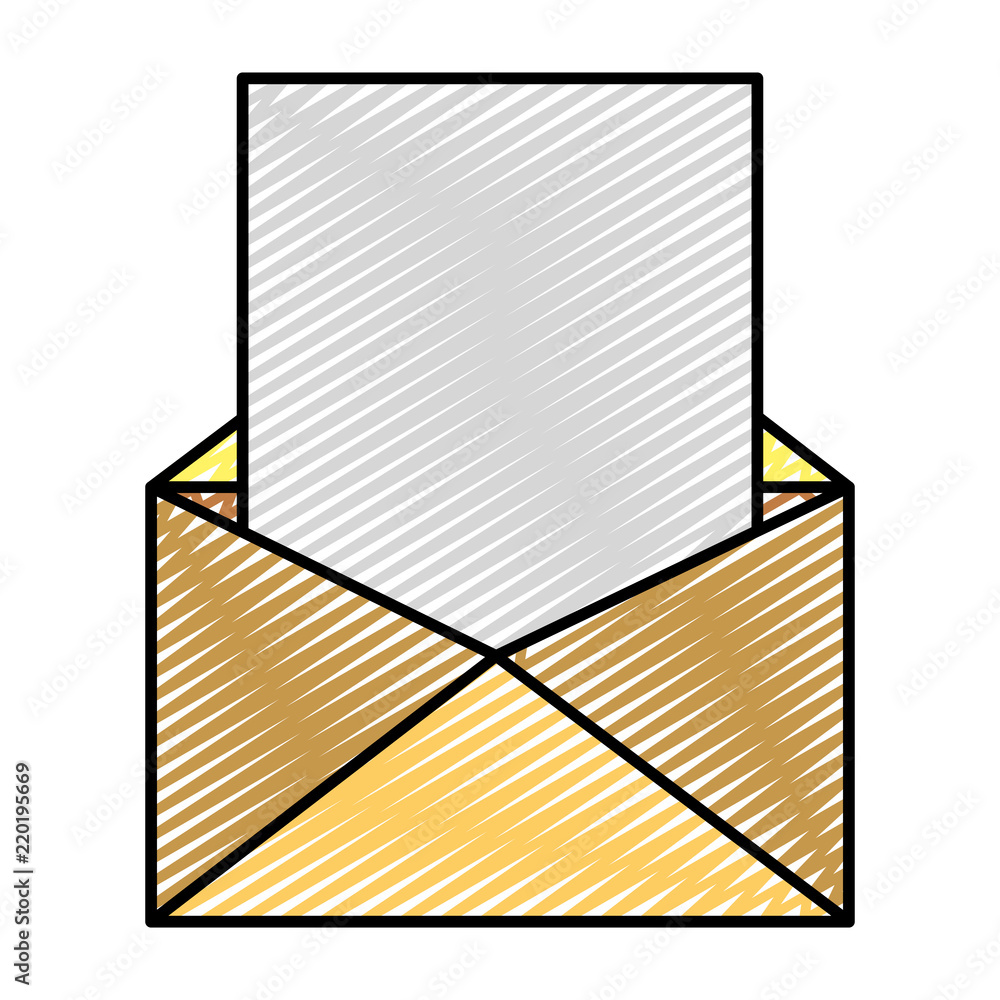 Poster doodle e-mail message with document text information