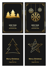 Merry Christmas and New Year greeting card