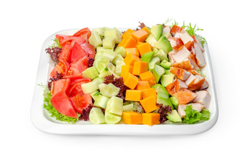 salad isolated on white
