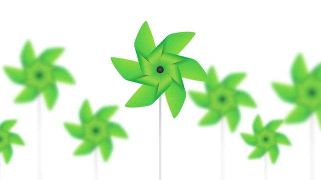 green pinwheel background loop animation