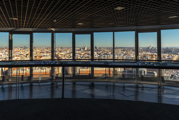 Panoramic view of Madrid from Moncloa Lighthouse, Spain