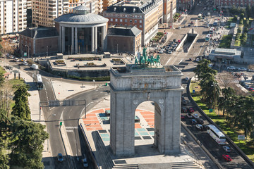 Victory Arch from Moncloa Lighthouse in Madrid, Spain