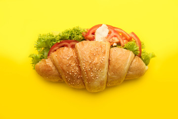 Croissant with vegetables