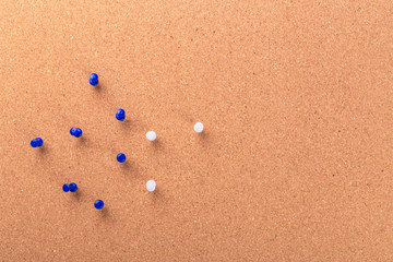 Pin board texture for background and colorful pins