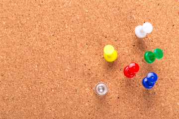 Pin board texture for background and colorful pins