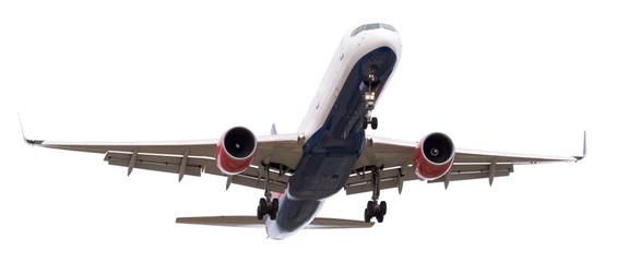 modern airplane on isolated white background