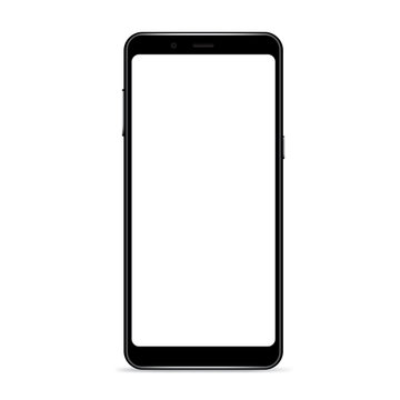 Realistic smartphone isolated on white