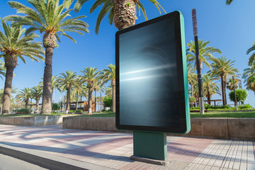 Outdoor billboard advertisement in seaside resort city