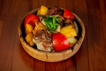 Roasted pork and vegetables