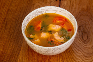 Fish soup with salmon