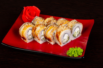 Japanese roll with eel