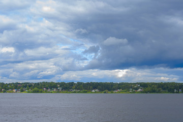 storm cloud over the river