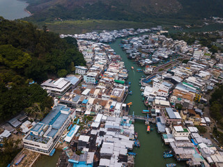 Top view of Old Fishing town