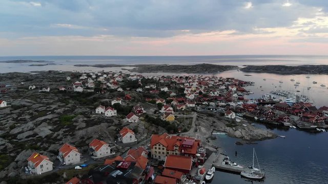 Aerial sideview of K&auml;ring&ouml;n, Sweden 2018