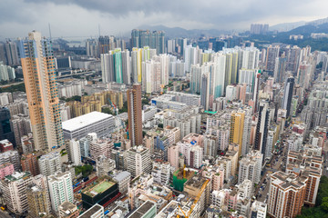 Fototapeta na wymiar Hong Kong with thunderstorm