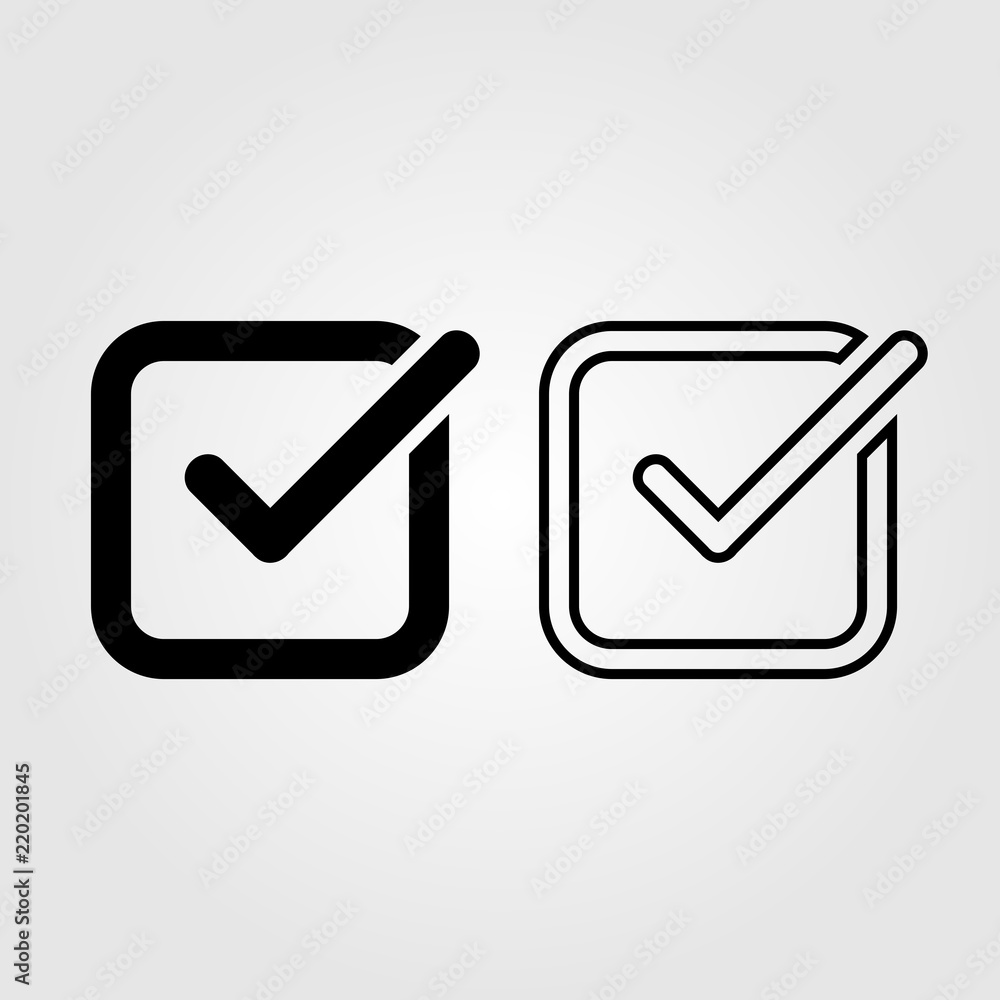 Poster Check list button icon flat style isolated on background. Check list icon sign symbol for web site and app design.