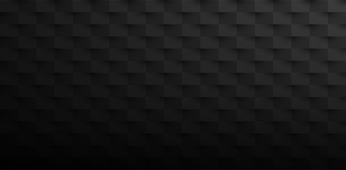 Black geometric checkered texture pattern. Abstract banner.