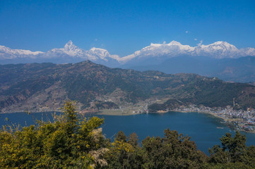 Fototapeta na wymiar Himalaya view Pokhara, Nepal 