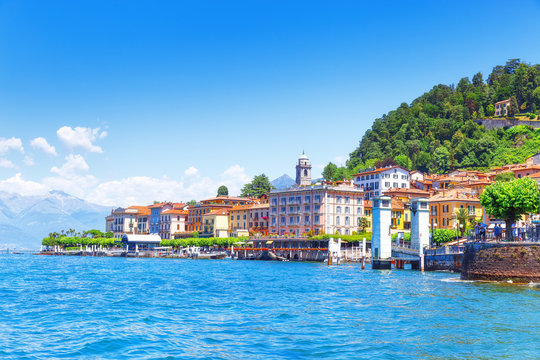 Unsurpassed Landscape Photography of lovely romantic town Bellagio in Province of Como, Italy. Day scene. Lake Como is favorite place of luxury recreation, place of famous villas, restaurants etc.