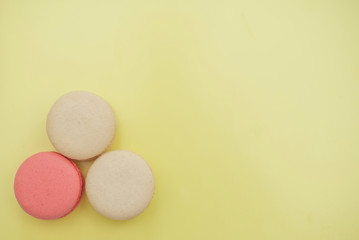 macaroons on a yellow background