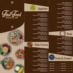 Obraz premium menu thai food design template graphic 