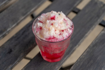 shaved ice thai dessert, vintage style