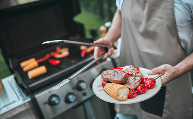Man making barbeque