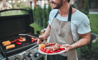 Man making barbeque