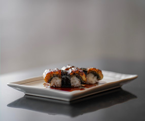 Unagi sushi nigiri, japanese food, Selective focus