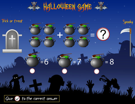 Game count the cauldron in the halloween theme