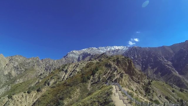Panorama of the mountain valley, Chatkal Mountain (Greater Chimgan), Uzbekistan