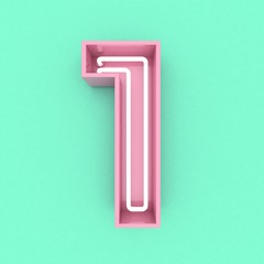 pink neon sign text 3d render