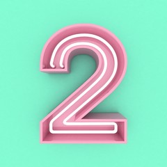 pink neon sign text 3d render