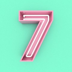 pink neon sign text 3d render