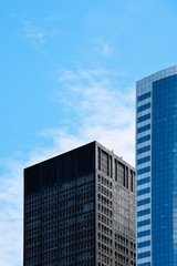 Fototapeta na wymiar Skyline of Financial District in Lower Manhattan in New York
