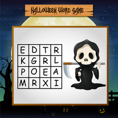 Game halloween find the word of grim reaper