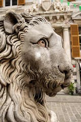 Lion Statue - Cathedral St. Lawrence Genova