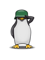 pinguin witzig Soldat stahlhelm