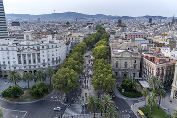 Barcelona sky views of les rambles